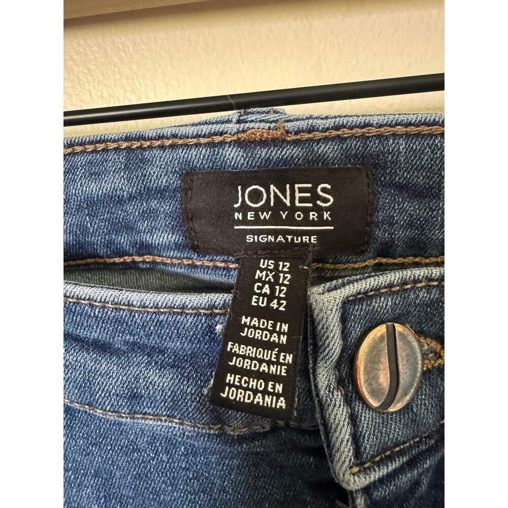 Jones New York Signature Lexington Straight Jeans 12 Blue - Picture 4 of 10